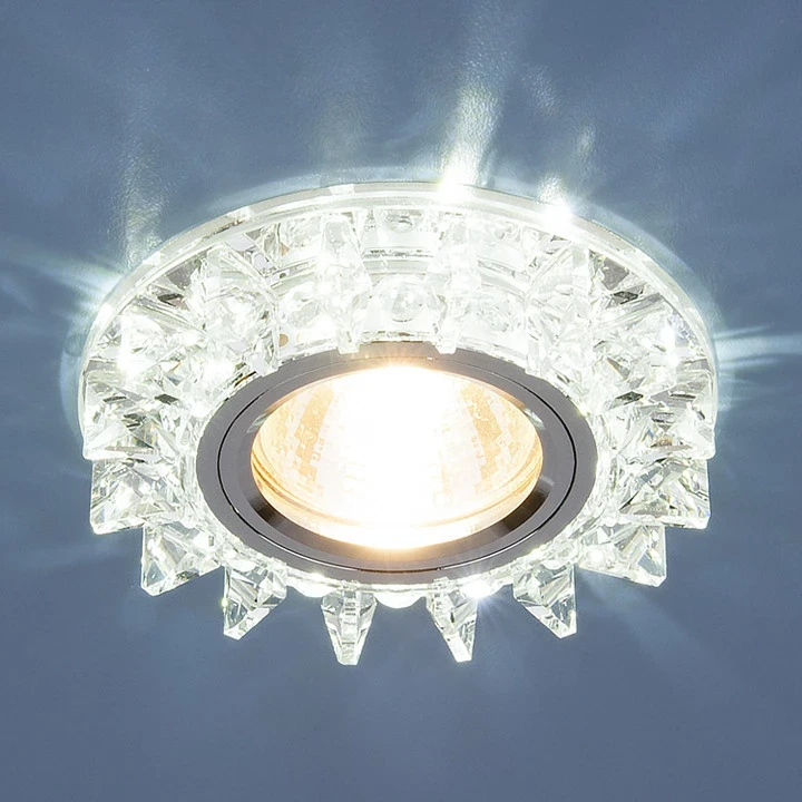 Точечный светильник с LED подсветкой 6037 MR16  SL зеркальный/серебро