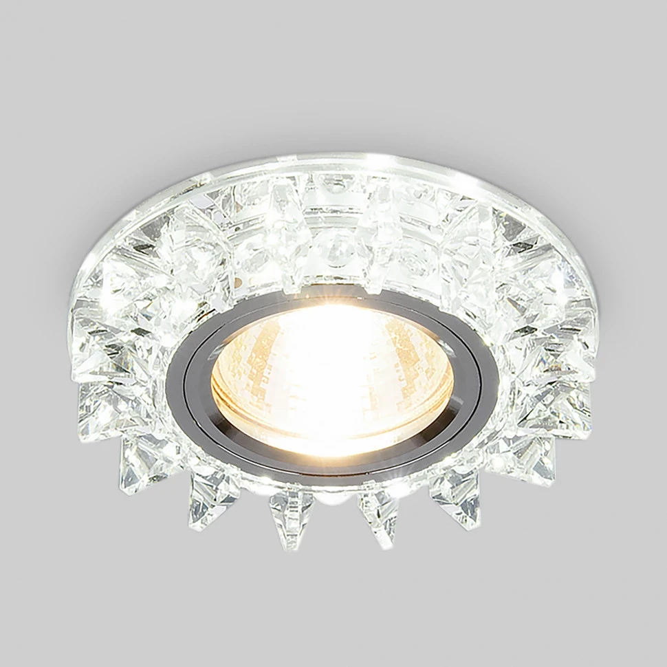 Точечный светильник с LED подсветкой 6037 MR16  SL зеркальный/серебро