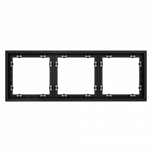 Рамка пластиковая VOLTUM S70 на 3 поста, (черный матовый) VLS100308