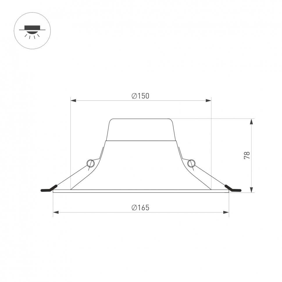Встраиваемый светильник Arlight MS-BLIZZARD-BUILT-R165-16W Warm3000 (WH, 100 deg, 230V) 036576