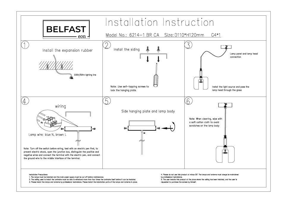Подвесной светильник Belfast Pansy 6214-1 BR CA