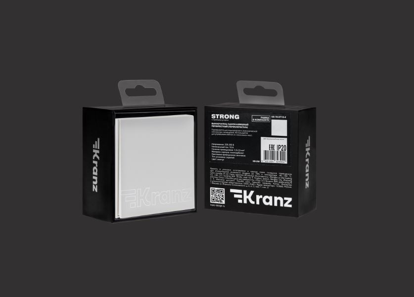 KRANZ Выключатель STRONG 1 кл перекрестный (переключатель) 10А с/у жемчуг KR-78-0710-4