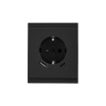 KRANZ SETE Розетка 1-ая с заземлением, шторками 16А и USB A+C быстрой зарядкой 5В/3А, антрацит KR-79-0704-4
