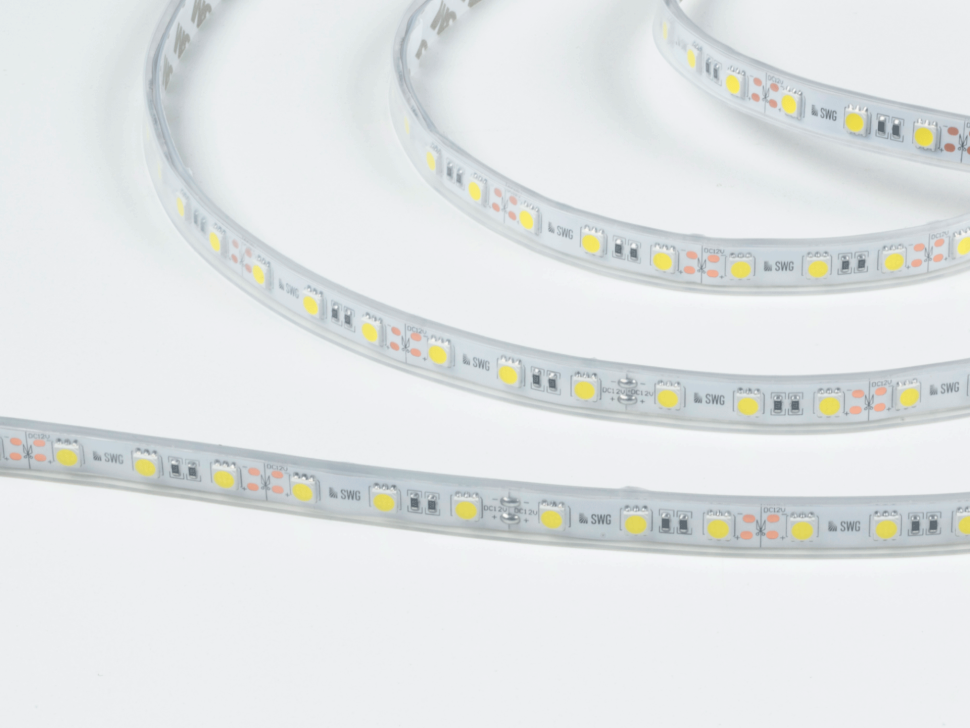  SWG Standard Светодиодная лента 5050, 60 LED/м, 14,4 Вт/м, 12В , IP66, Цвет: Холодный белый, SWG560-12-14.4-W-66-M