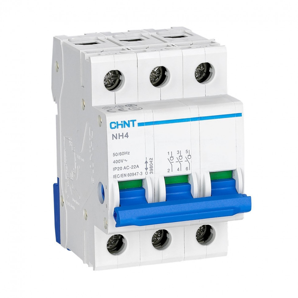 Выключатель-разъединитель нагрузки Рубильник CHINT NH4 3P 80A (DB) (R) 398111