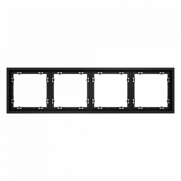Рамка пластиковая VOLTUM S70 на 4 поста, (черный матовый) VLS100408