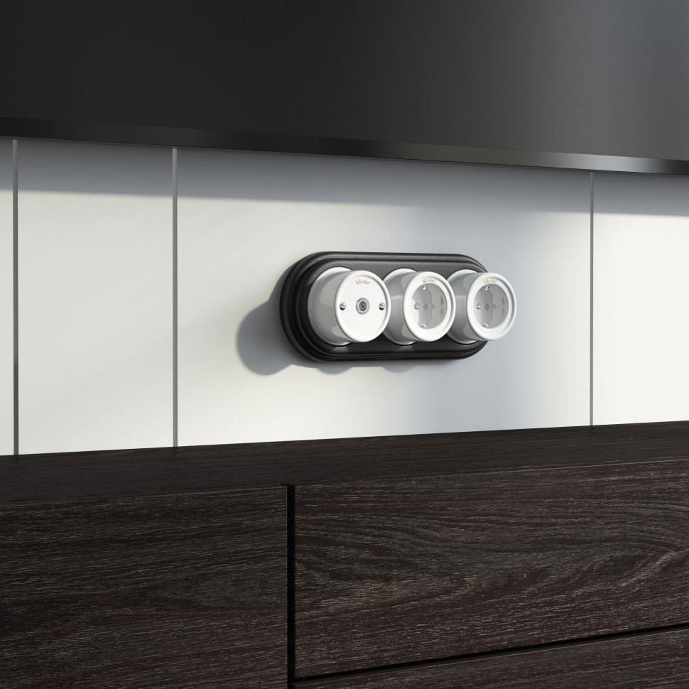 ТВ розетка белая ретро WL18-02-05