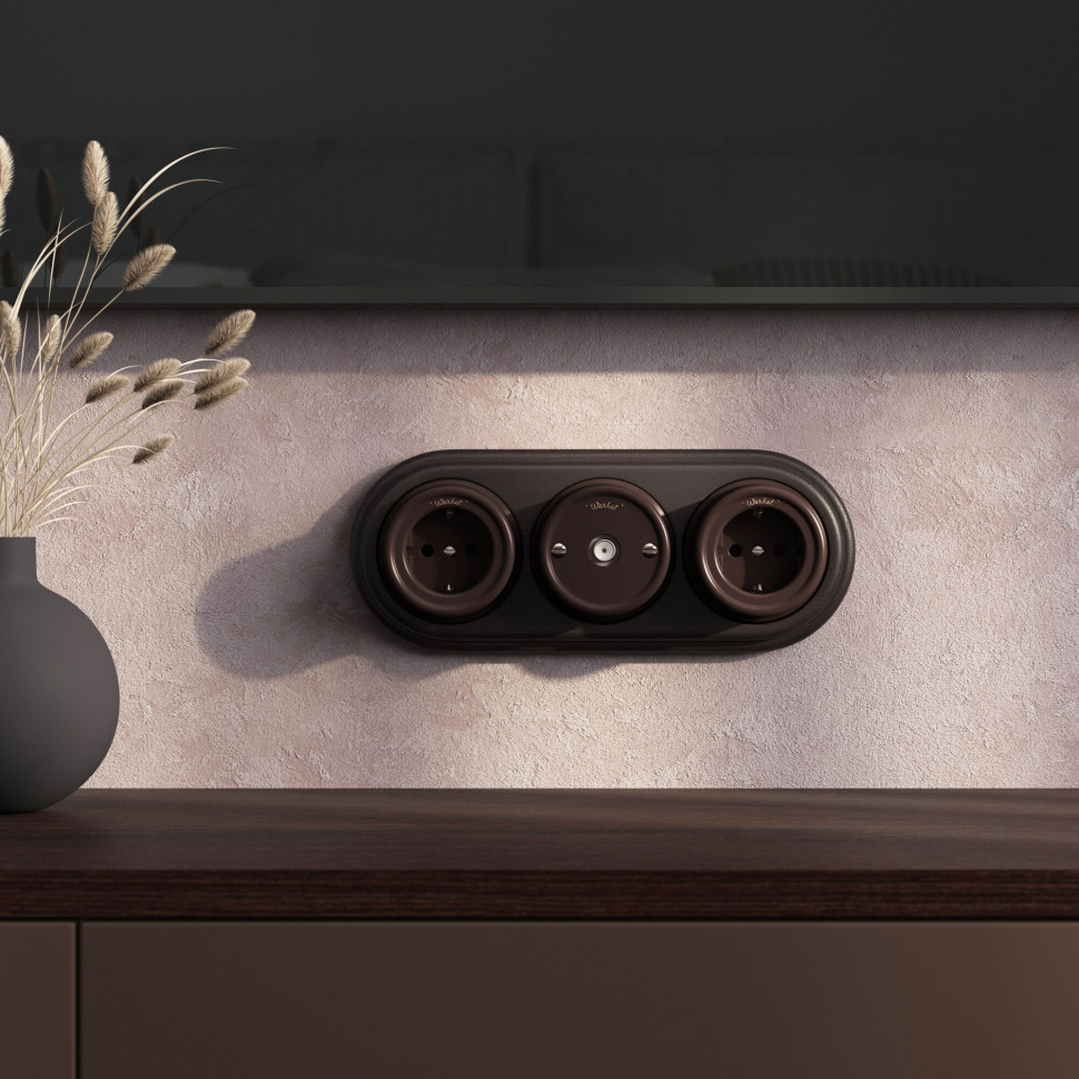 ТВ розетка белая ретро WL18-02-05