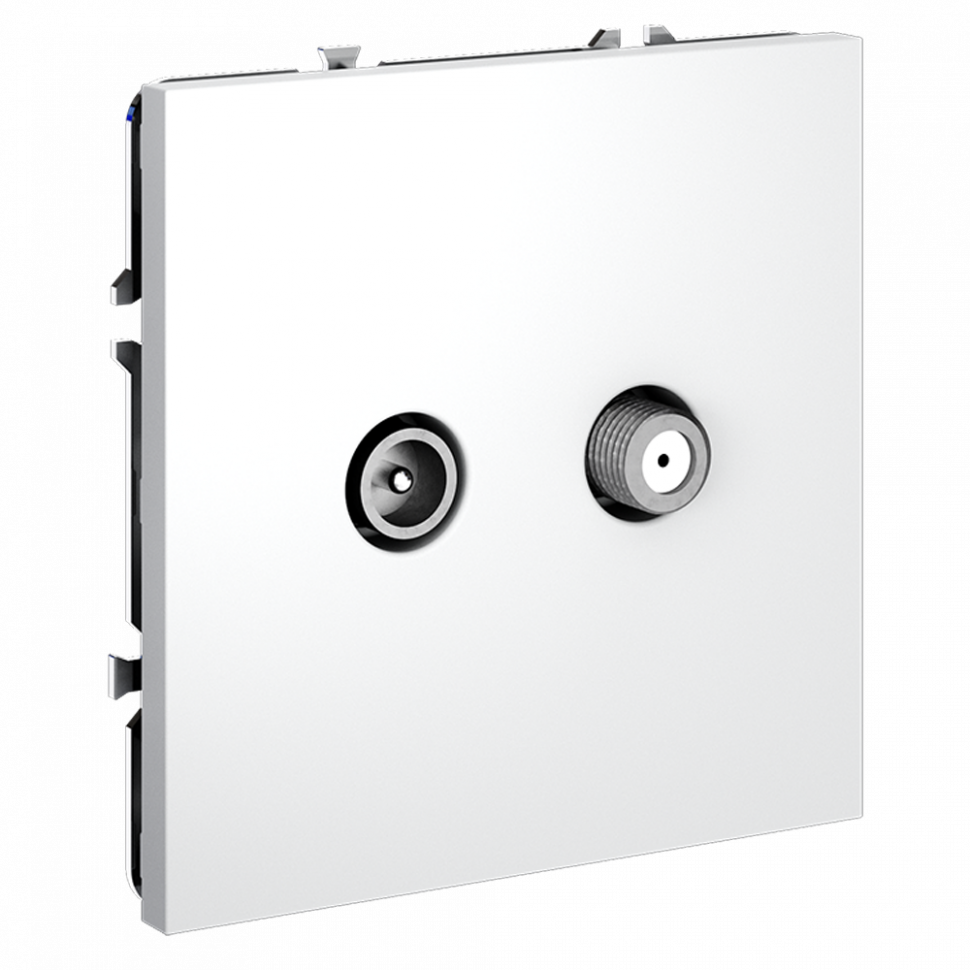 Розетка телевизионнная встраиваемая VOLTUM S70 оконечная TV+SAT, (белый матовый) VLS060402