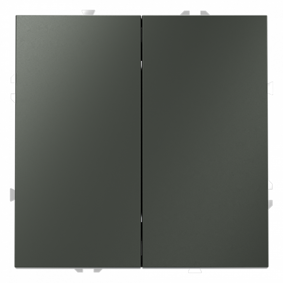 Проходной переключатель встраиваемый VOLTUM S70 двухклавишный 10А, (титан) VLS020306