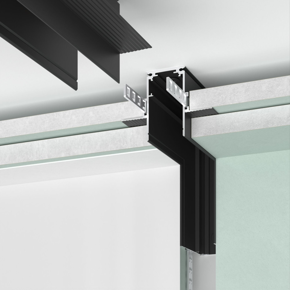 Slim Magnetic Коннектор угловой внутренний для встраиваемого шинопровода под ГКЛ 12,5мм (черный) 85211/00 85211/00