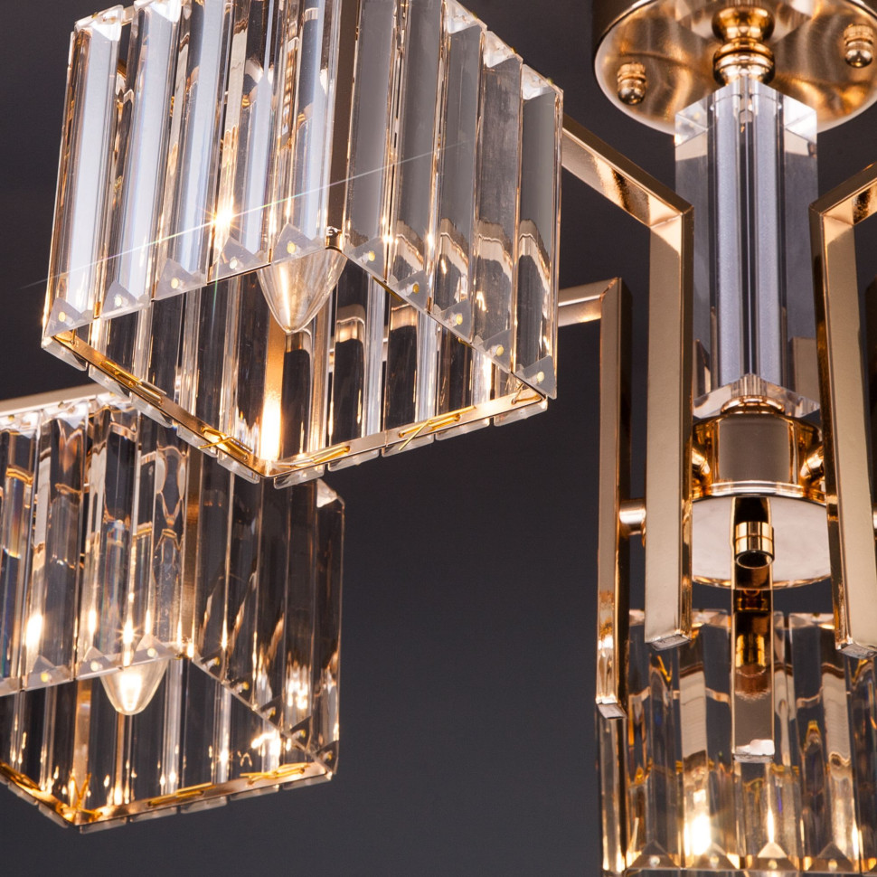 Умный потолочный светильник 10126/5 золото/прозрачный хрусталь Strotskis Smart (10117/5)