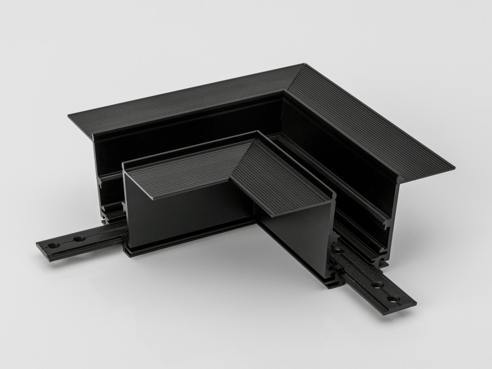  LUMKER Коннектор угловой горизонтальный для встраиваемого глубокого шинопровода SY-LINK под шпаклевку, SY-LINK-CNLV-T2-BL