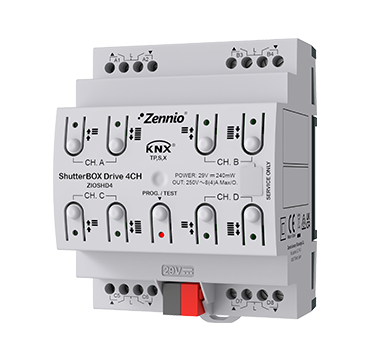 Актуатор KNX промышленный, 4-выхода, 20A, замер тока Zennio IndustrialBOX Current 4 ZIOINBC4