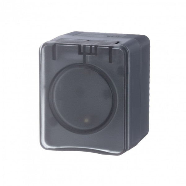 Розетка с заземлением со шторками 16А 250B Systeme Electric AtlasDesign Profi54, антрацит ATN544045