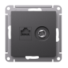 Розетка TV+RJ-45 Schneider Electric Atlas Design Базальт ATN001489