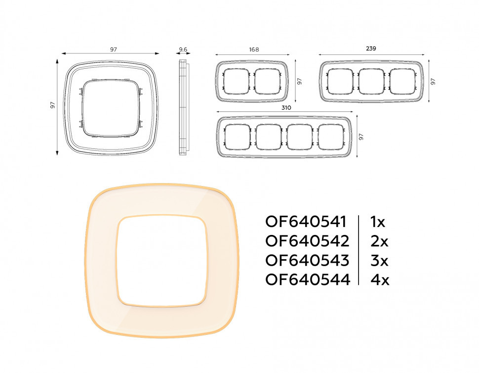 Рамка OMEGA Coint (Бежевый Стекло органическое/Шампань) 4-ая OF640344