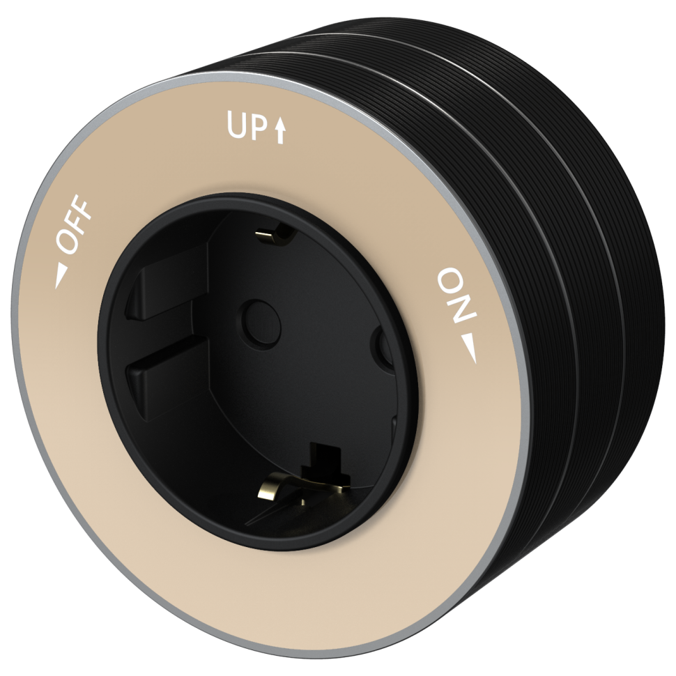 MULTITRACK Розетка 2К+З круглая 16 А/250 В ПЕСОЧНЫЙ