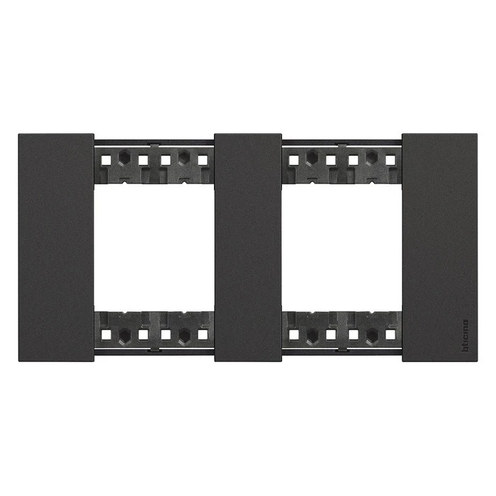 Рамка двойная (2+2 мод) без суппорта немецкий стандарт Bticino Living Now черный