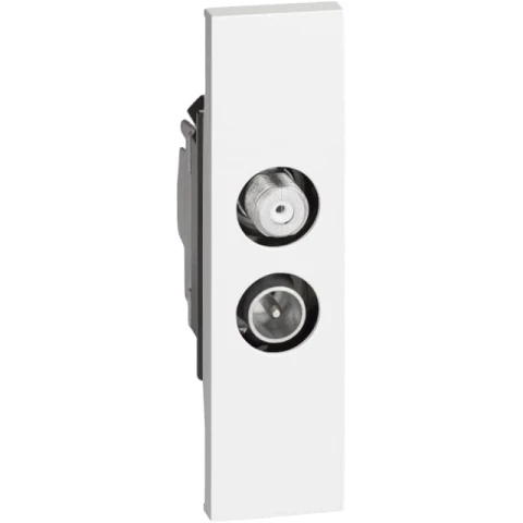 Розетка телевизионная-спутниковая TV-SAT "звезда" 1 модуль. Цвет Белый. Bticino серия Living Now