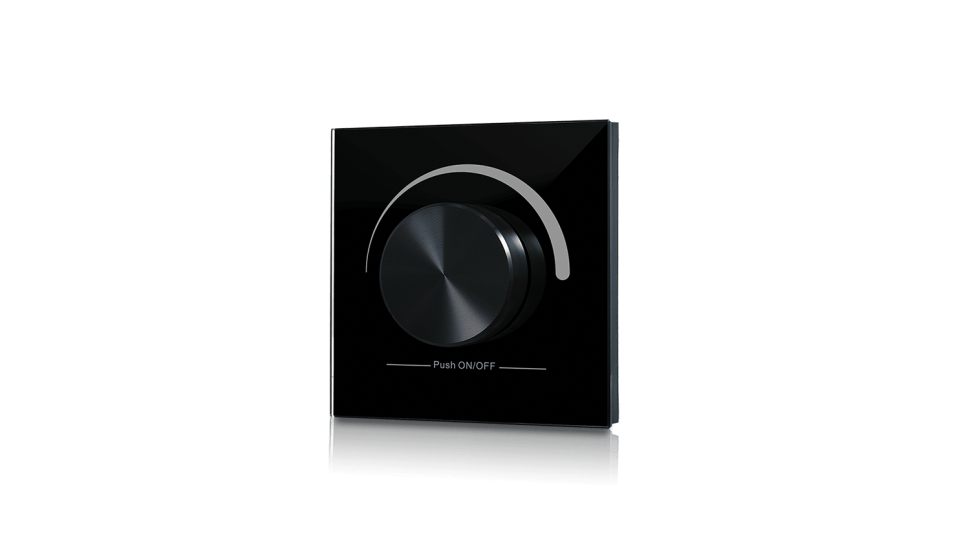  EasyDim Радио панель W-DIM (B) встраиваемая в стену с валкодером на 1 зону, черная, W-DIM-B