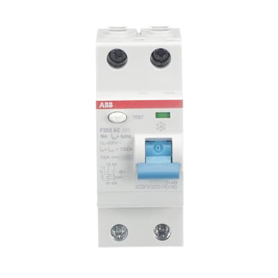 Устройство защитного отключения (УЗО) ABB F202 AC-16/0.01 Тип-AС 2P 16A 10мА 2CSF202001R0160