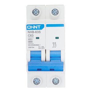 Автоматический выключатель CHINT NXB-63S 2P 63А 4.5kA 400В х-ка C (R) 296794
