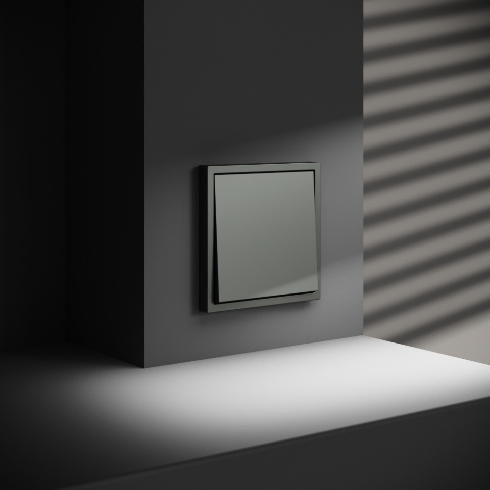 Проходной переключатель встраиваемый VOLTUM S70 одноклавишный 10А, (титан) VLS010306