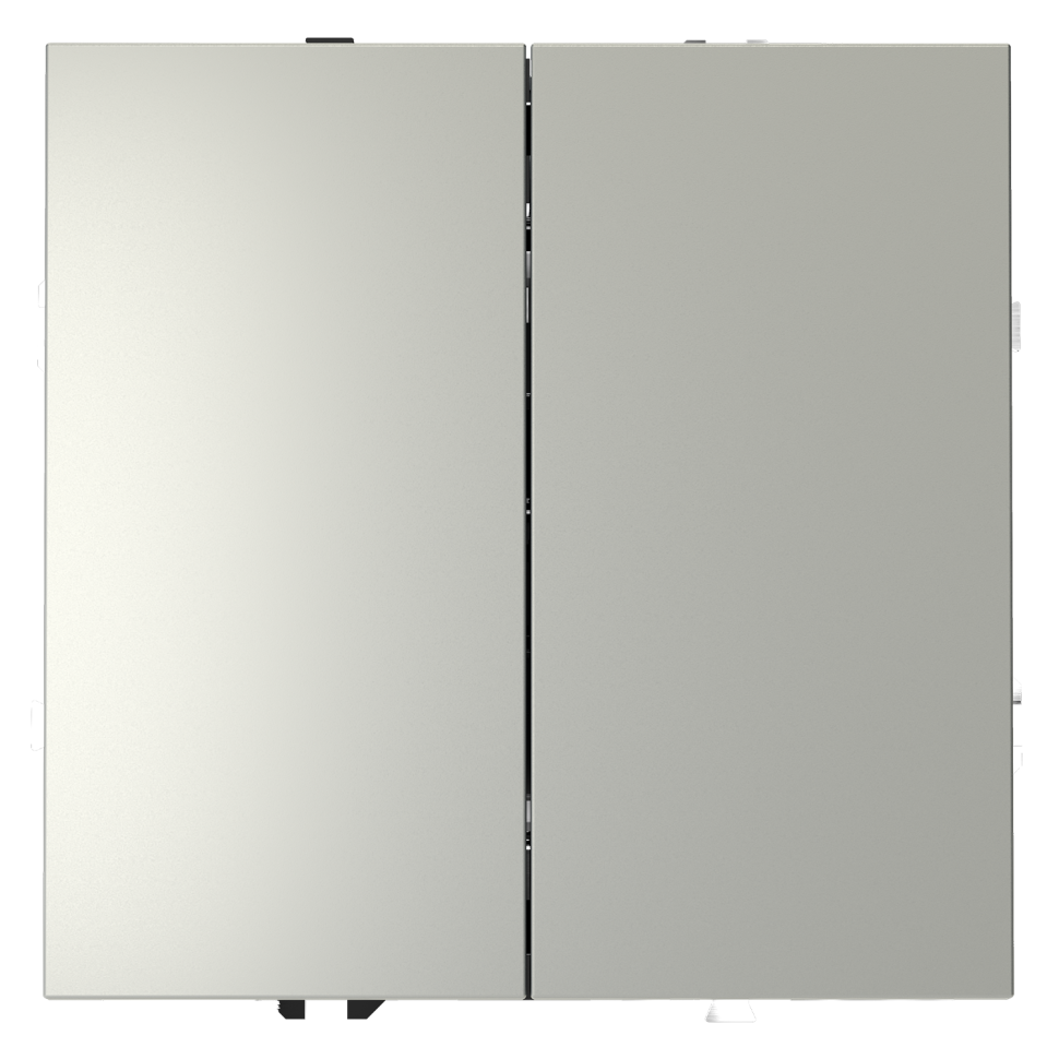 Перекрестный переключатель встраиваемый VOLTUM S70 двухклавишный 10А, (сталь)