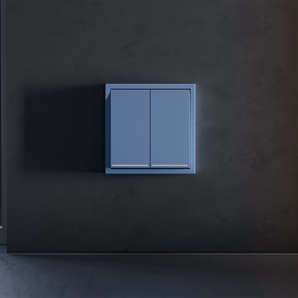 Клавиши для выключателя/переключателя двухклавишного с подсветкой, S70 (деним)