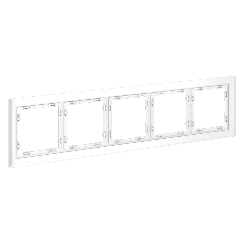 Рамка стеклянная VOLTUM S70 на 5 постов, (белый,матовый,стекло)