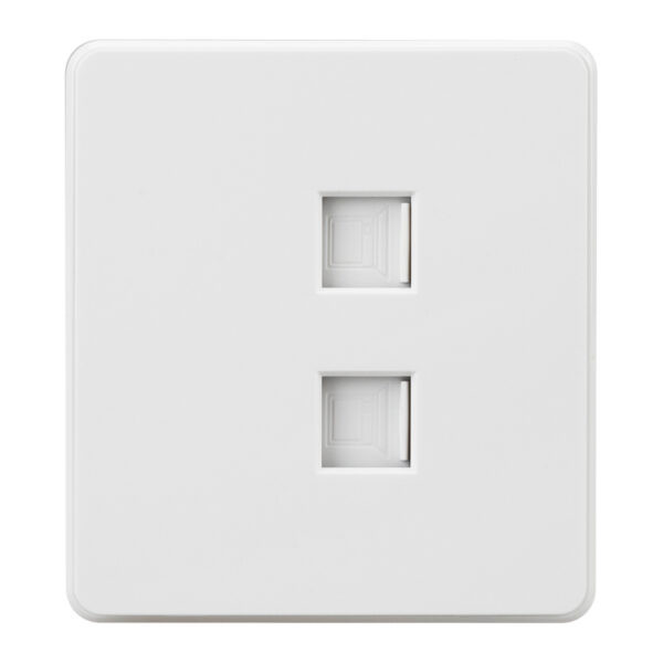 KRANZ ROUND Розетка компьютерная двойная RJ45+RJ45 кат6 с/у перламутр KR-78-0725-1