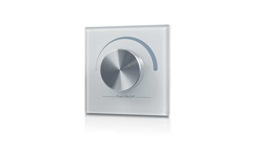  EasyDim Радио панель W-DIM (W) встраиваемая в стену с валкодером на 1 зону, белая, W-DIM-W