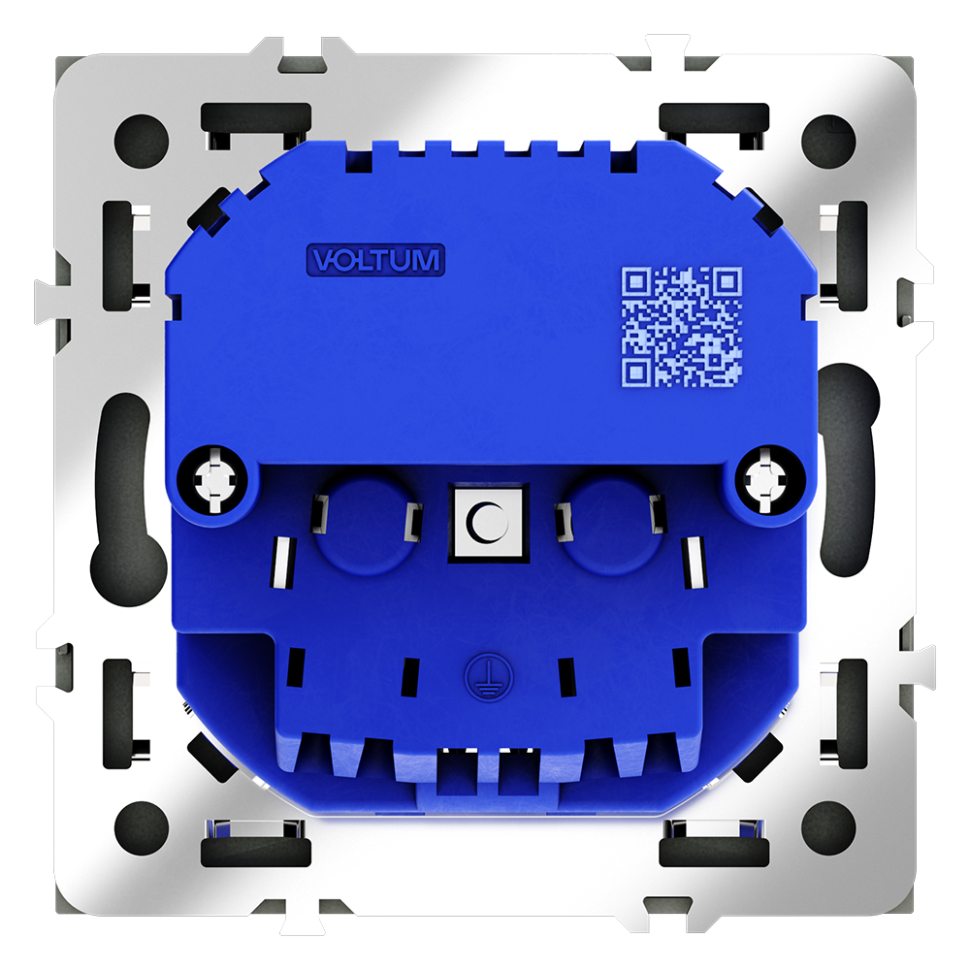 Розетка встраиваемая VOLTUM S70 с заземлением и защитными шторками, 16А, с USB, A+С, (графит)