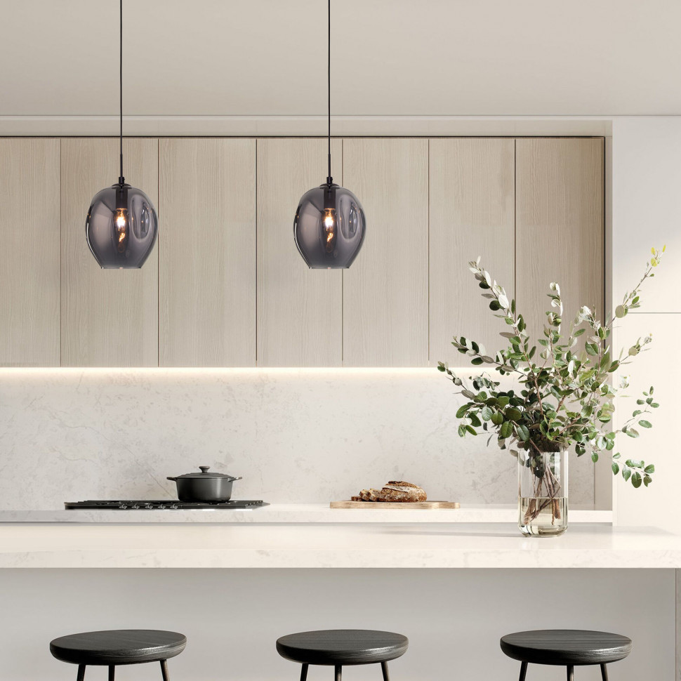 Подвесной светильник со стеклянным плафоном 50195/1 черный жемчуг