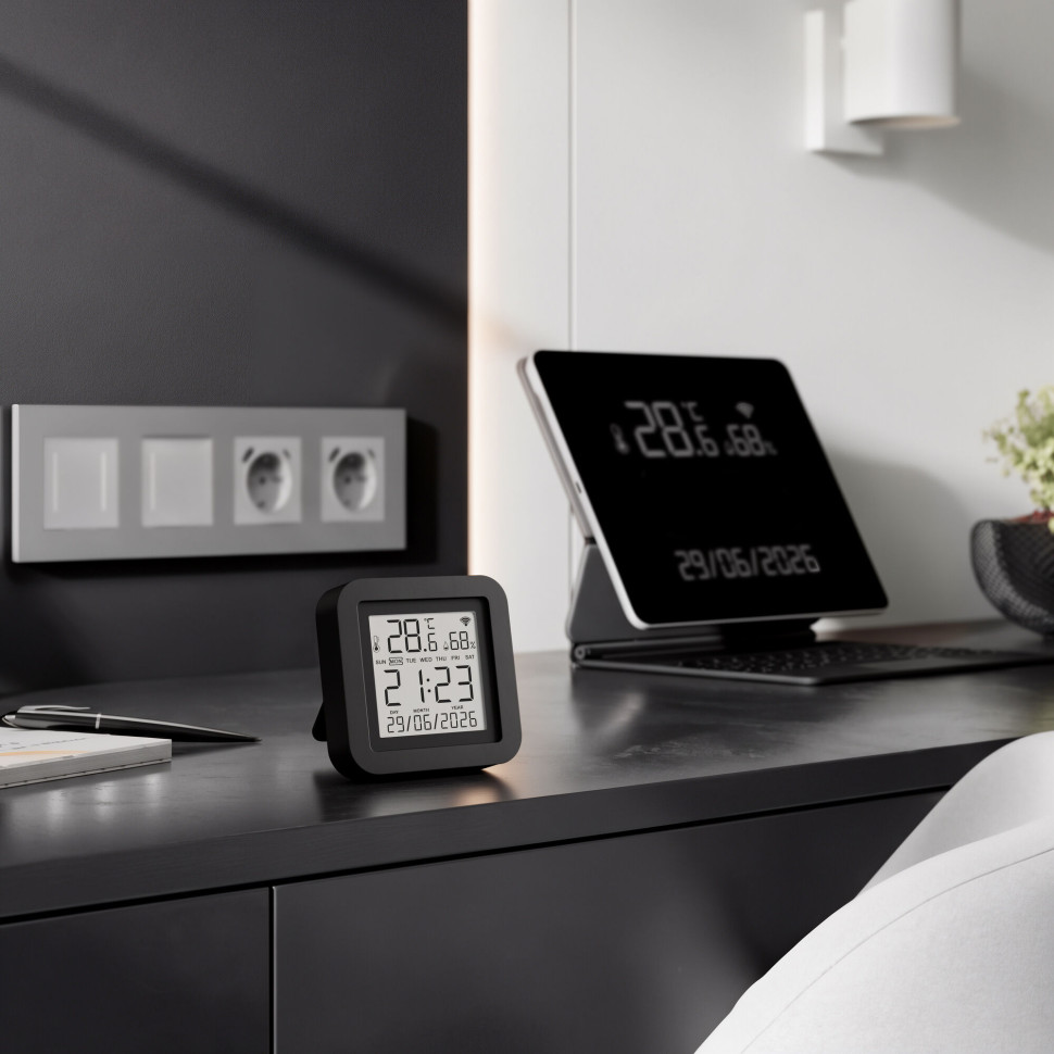 76270/01 Умный датчик температуры и влажности черный 76270/01