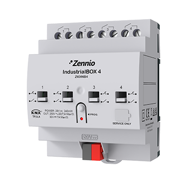 Актуатор KNX промышленный, 4-выхода, 20A Zennio IndustrialBOX 4 ZIOINB4