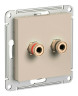 Аудиорозетка Schneider Electric Atlas Design двухместная, песочный ATN001287
