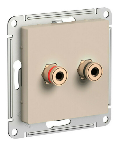 Аудиорозетка Schneider Electric Atlas Design двухместная, песочный ATN001287