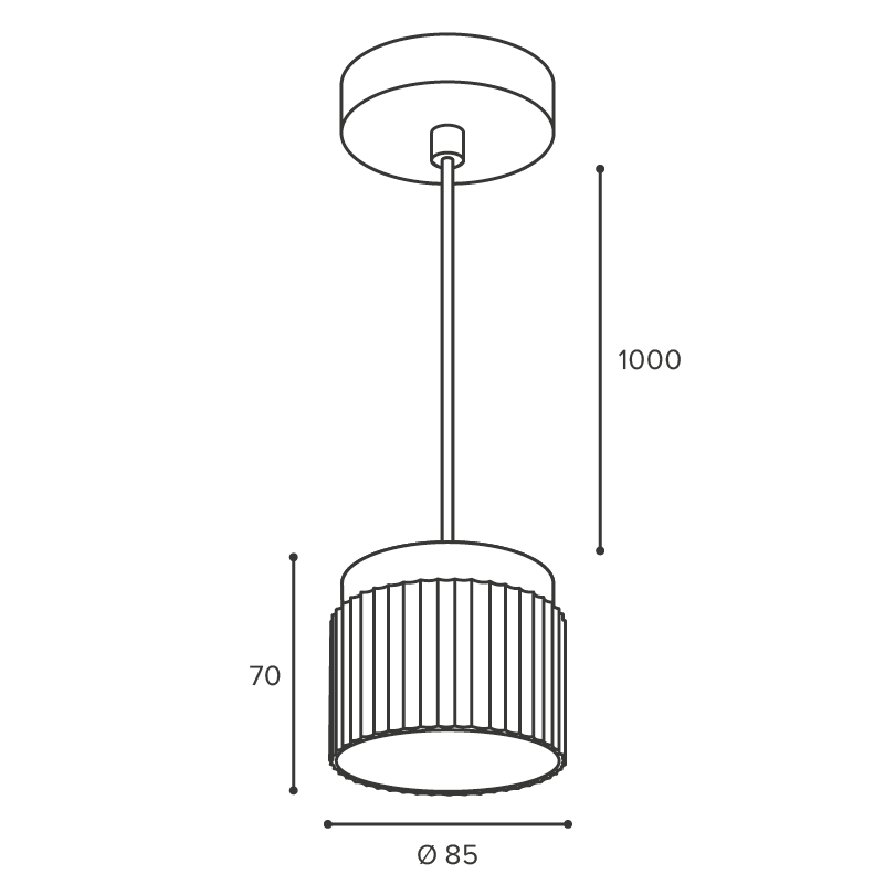 Подвесной светильник WOLTA Muse WSL-GX53/P19BG