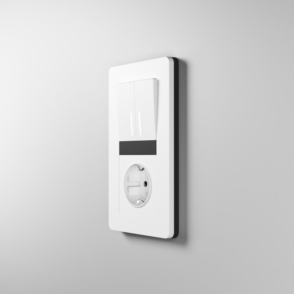 Розетка с заземлением и шторками (белая) W1171101