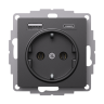 Розетка силовая+USB A+C Schneider Electric Atlas Design Базальт ATN001432