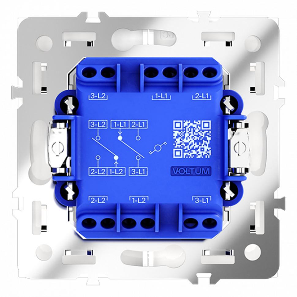 Проходной переключатель VOLTUM S70 двухклавишный с подсветкой VLS020401