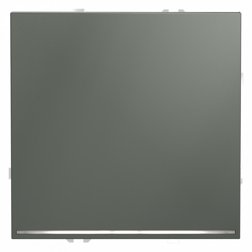 Проходной переключатель встраиваемый VOLTUM S70 одноклавишный с подсветкой 10А, (титан) VLS010406