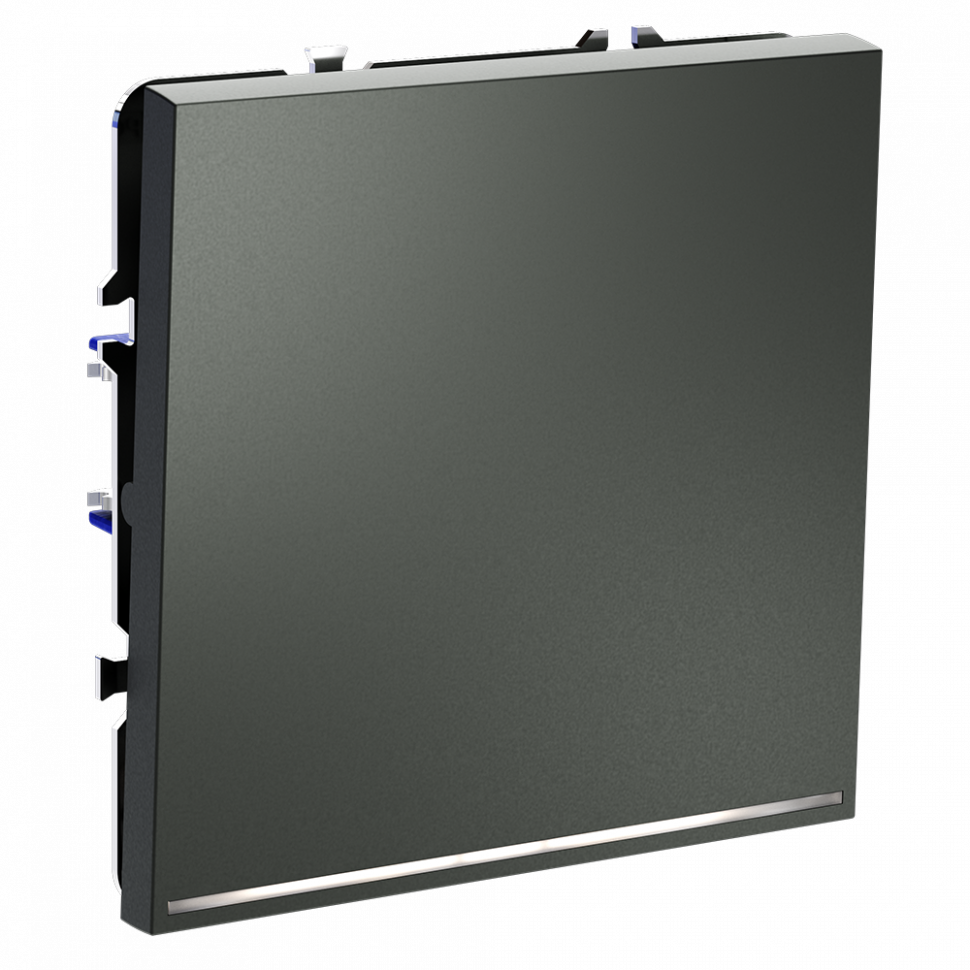 Проходной переключатель встраиваемый VOLTUM S70 одноклавишный с подсветкой 10А, (титан) VLS010406