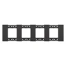 Рамка четверная (2+2+2+2 мод) без суппорта немецкий стандарт Bticino Living Now черный