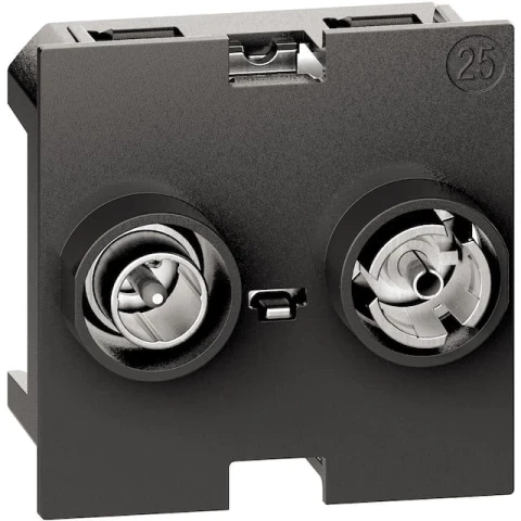 Розетка телевизионная-спутниковая TV-SAT "звезда" 2 модуля. Цвет Белый. Bticino серия Living Now