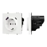 Розетка Schuko 250V 16A с USB-портом для зарядки Type A + Type C, с защитными шторками, 3,1А, 20W, IP-20, NEO PLUS контакты винтовые (белый матовый)