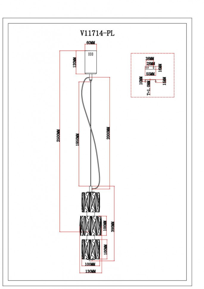 Подвесной светильник Moderli Prismique V11714-PL