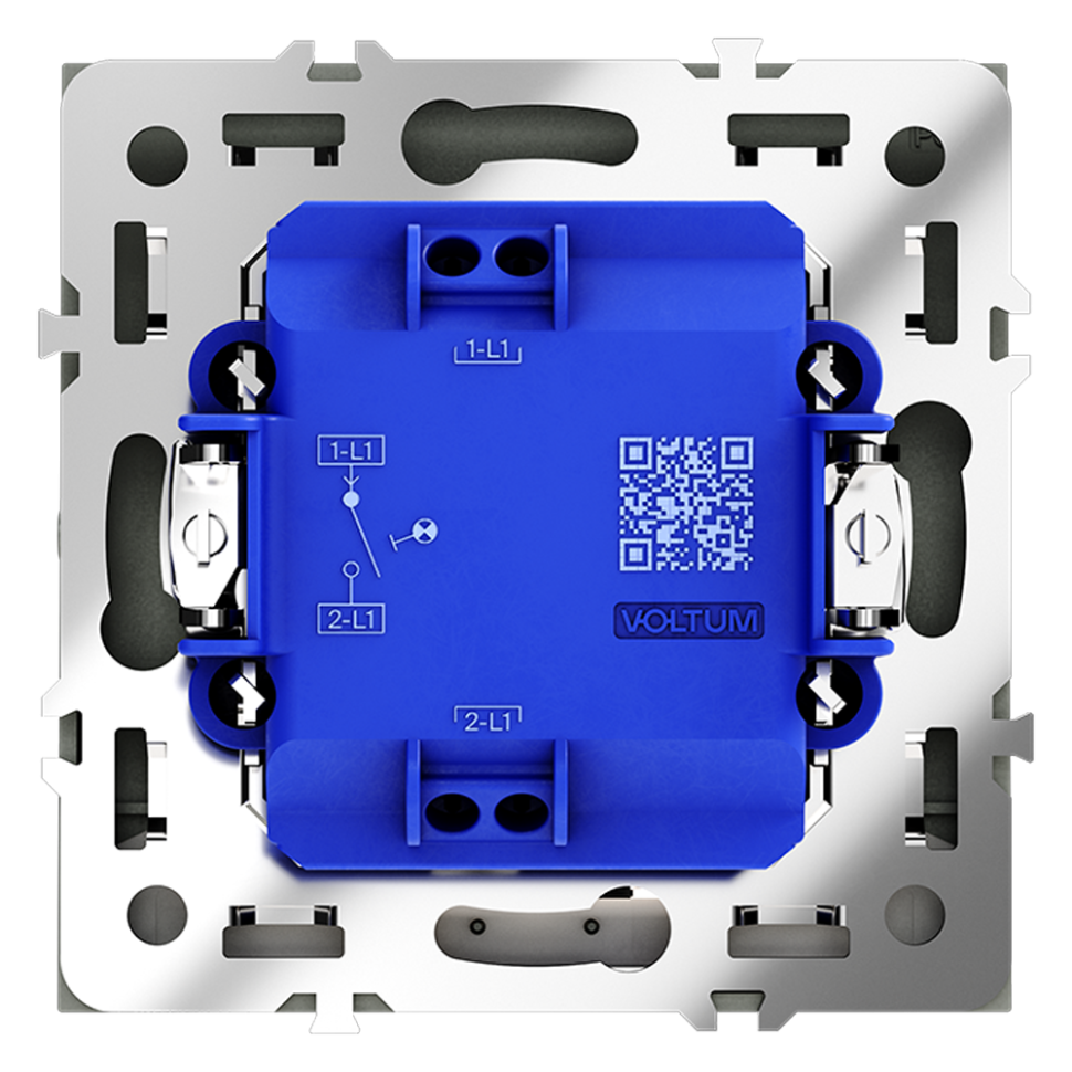 Выключатель встраиваемый VOLTUM S70 одноклавишный с подсветкой 10А, (графит)